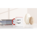 Just a Cuppa  - White 11oz Ceramic Mug with Color Inside